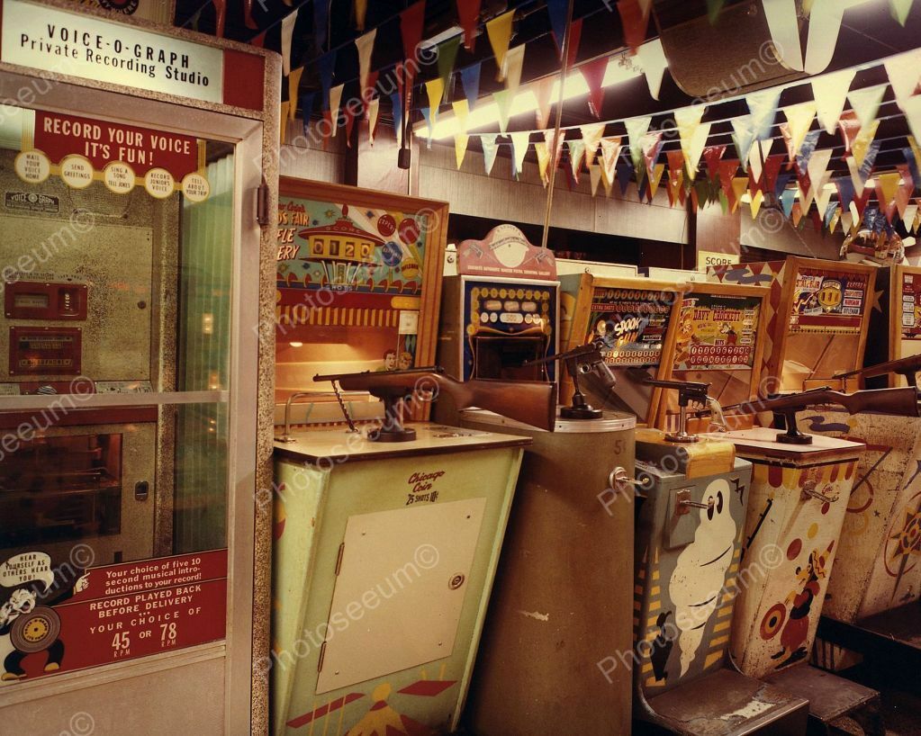 Rifle Shooting Gallery Arcade Vintage 1960's 8x10 Photography Reprint