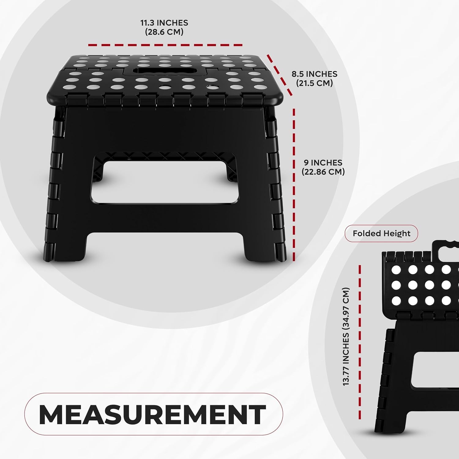 Folding Step Stool 9 Inch Anti-Slip Black 1-Pack Foldable step stool
