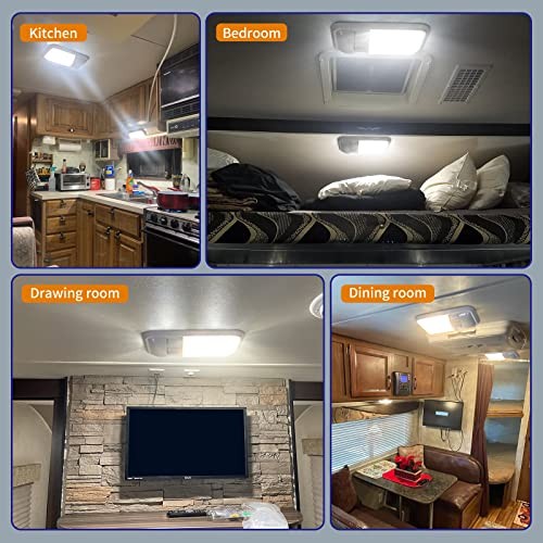 12V Led RV Ceiling Dome Light Frosted RV Interior Single Dome Light, 2-Pack