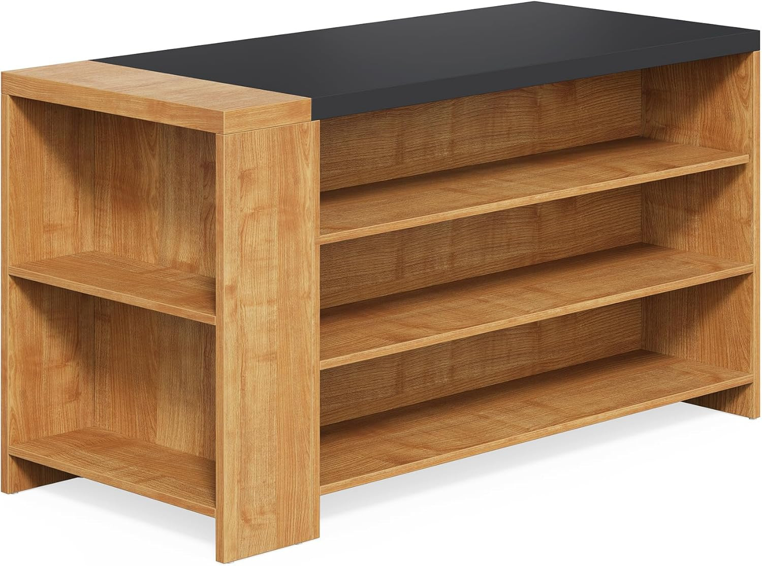 Modern 55" Kitchen Island with Storage & Large Worktop - Oak Finish