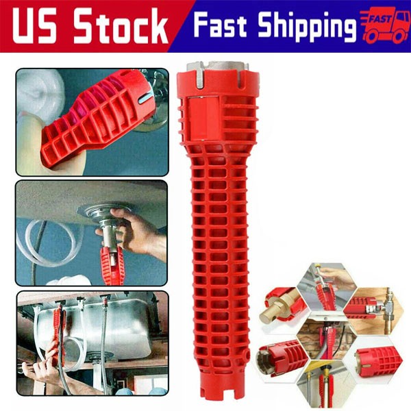5 in 1 Faucet Sink Installer Home Multi Tool Pipe Wrench For Plumbers Homeowners