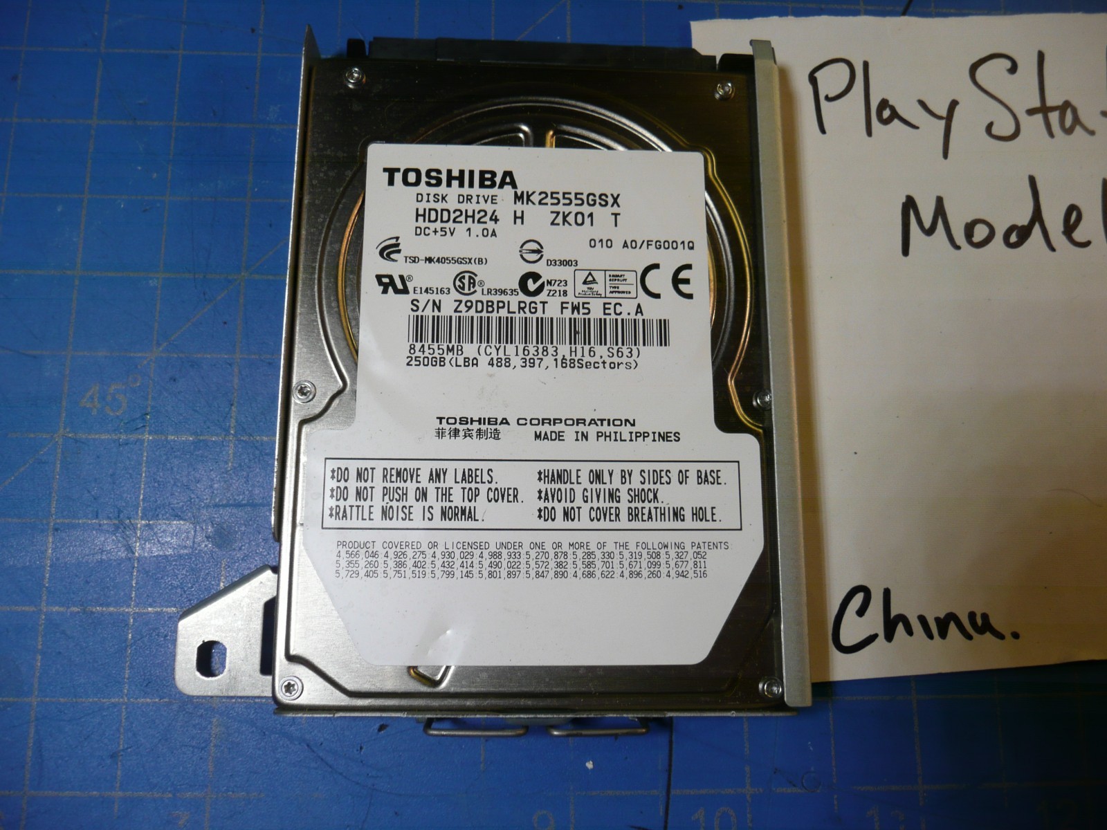 Original Sony PlayStation 3 PS3 HDD 250GB Hard Drive Toshiba 2.5" SATA HDD2H24