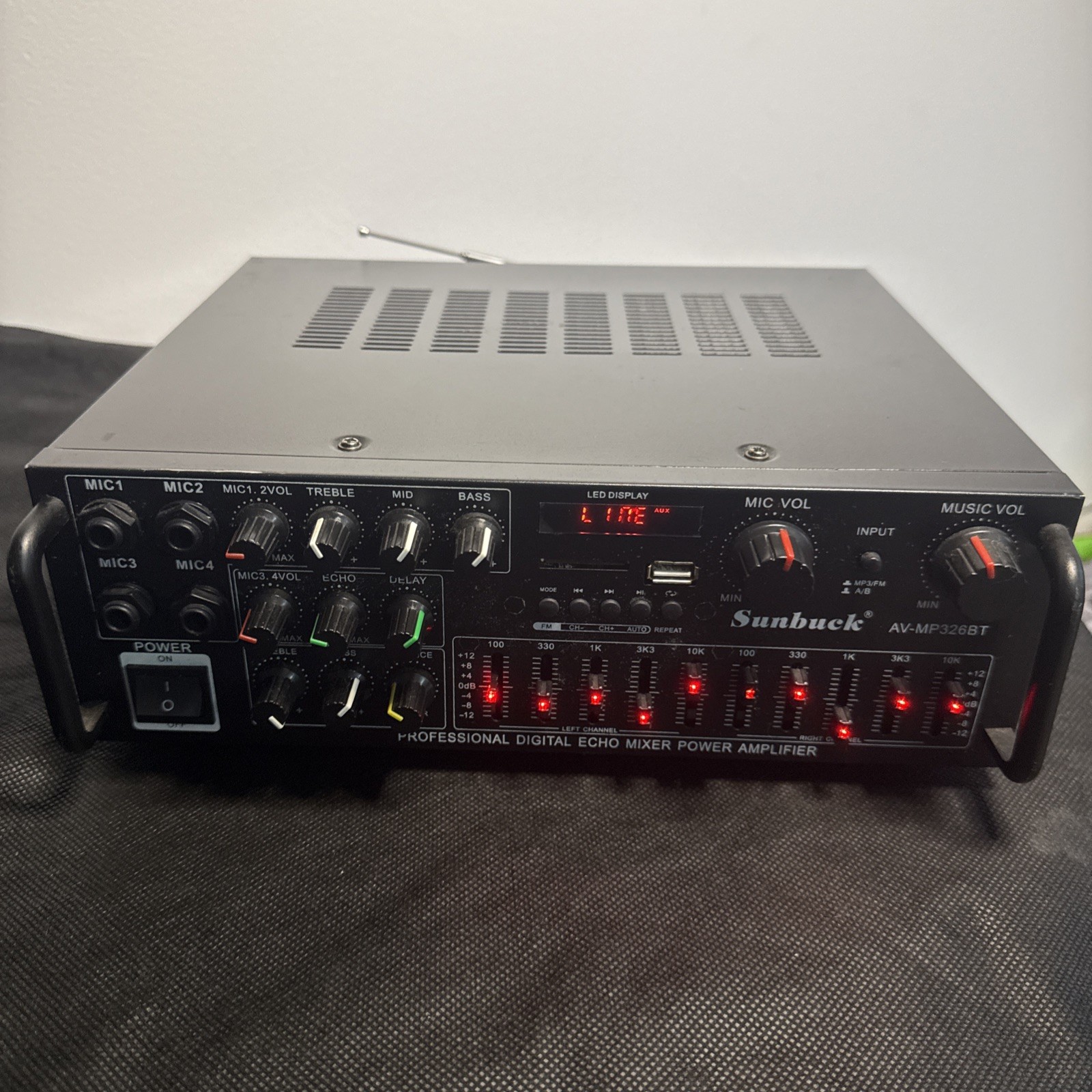 Sunbuck AV-MP326BT Bluetooth Digital Echo Mixer Power Tested