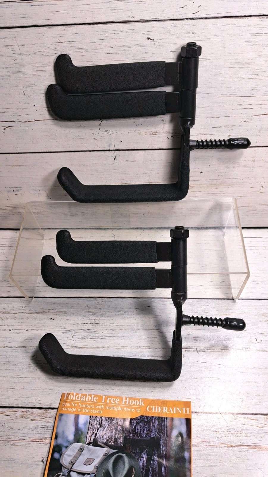 Tree Stand Bow Hook with Dual Rotating Arms and J-Hook, Stable and Sturdy Tree