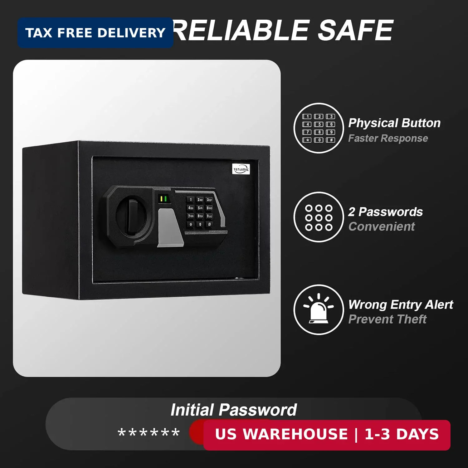 Fireproof Safe Box 0.8 Cuft Electronic Digital Security Box, Keypad Smal