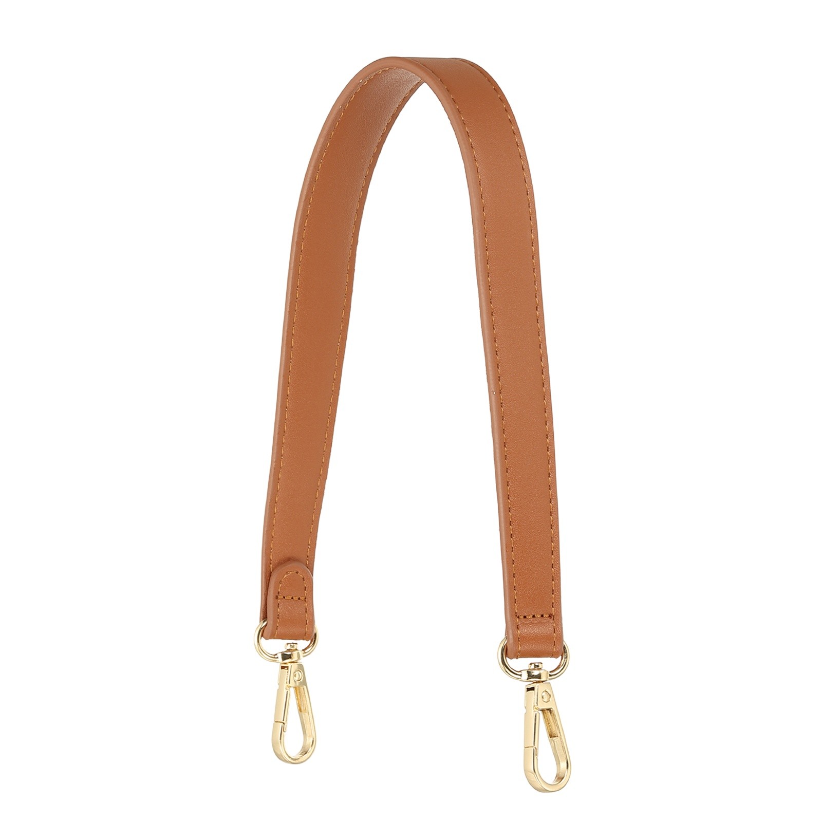 18.9" Leather Purse Strap with Gold Lobster Buckles, Brown