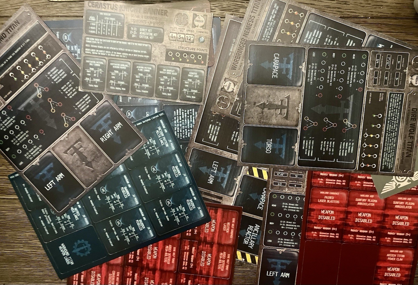 Titan DATASHEET CARDS IMPERIAL KNIGHTS Warhammer 40k 30k Horus Heresy Lot
