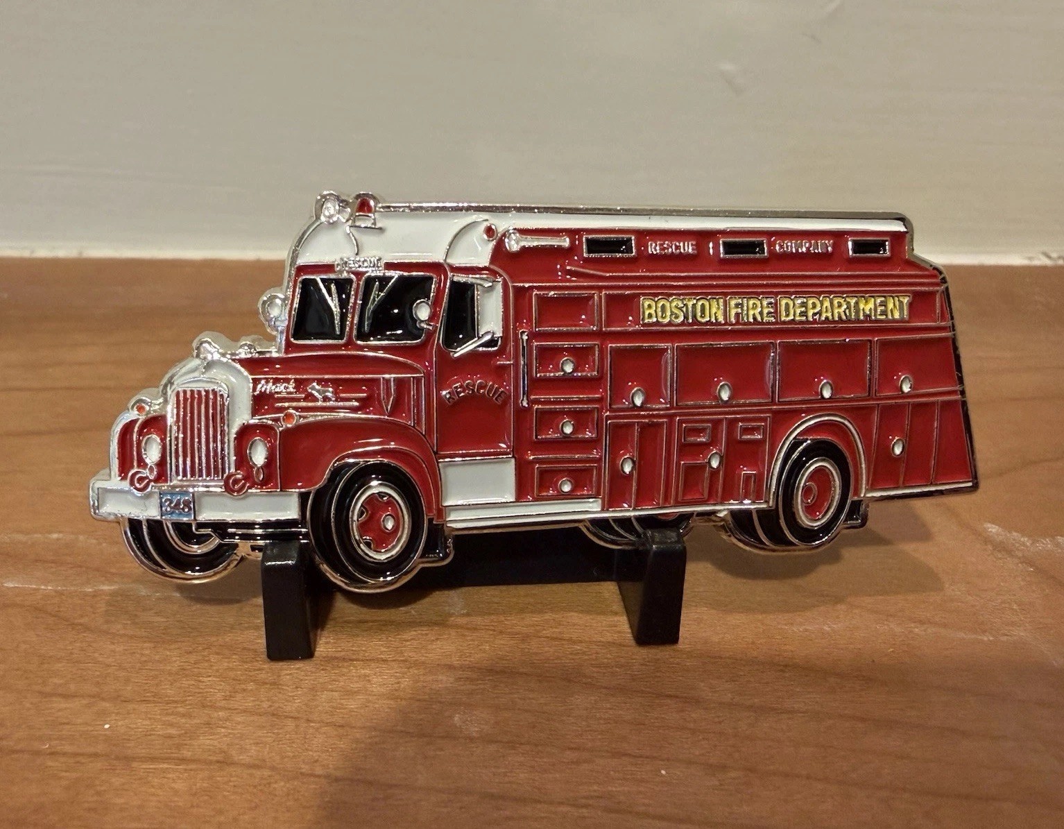 Boston Fire Rescue 1 Retro 1964 Mack Truck Shaped Celtics Challenge Coin