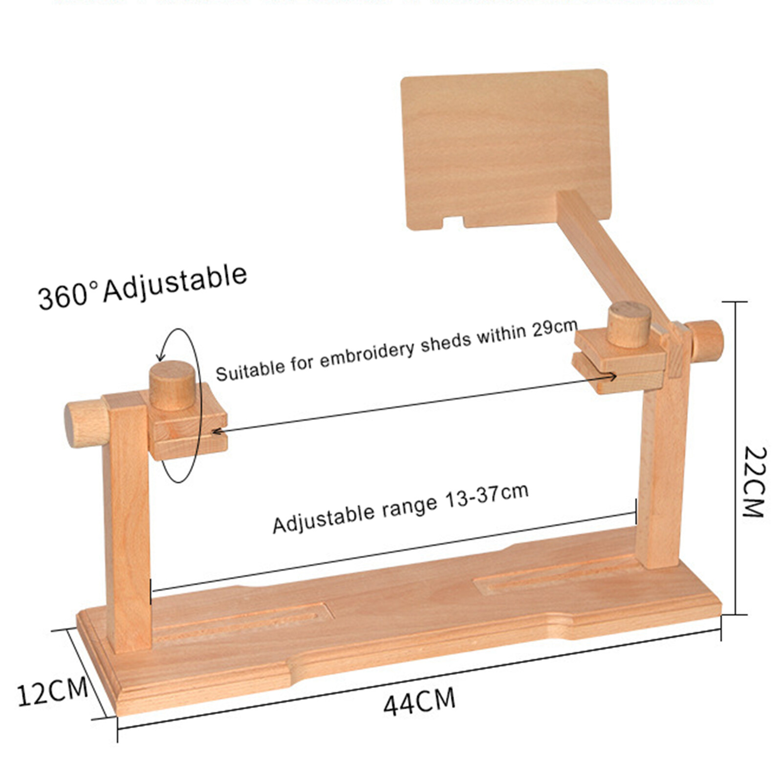 Adjustable Wood Frame Embroidery Lap Stand Stitch Cross Rack Needlework Holder