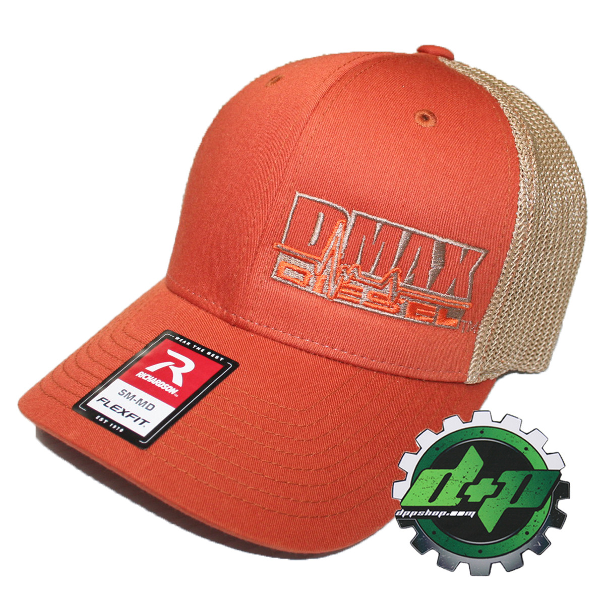 Duramax diesel Richardson 110 DMAX truck hat Flexfit burnt ORANGE mesh back S/M