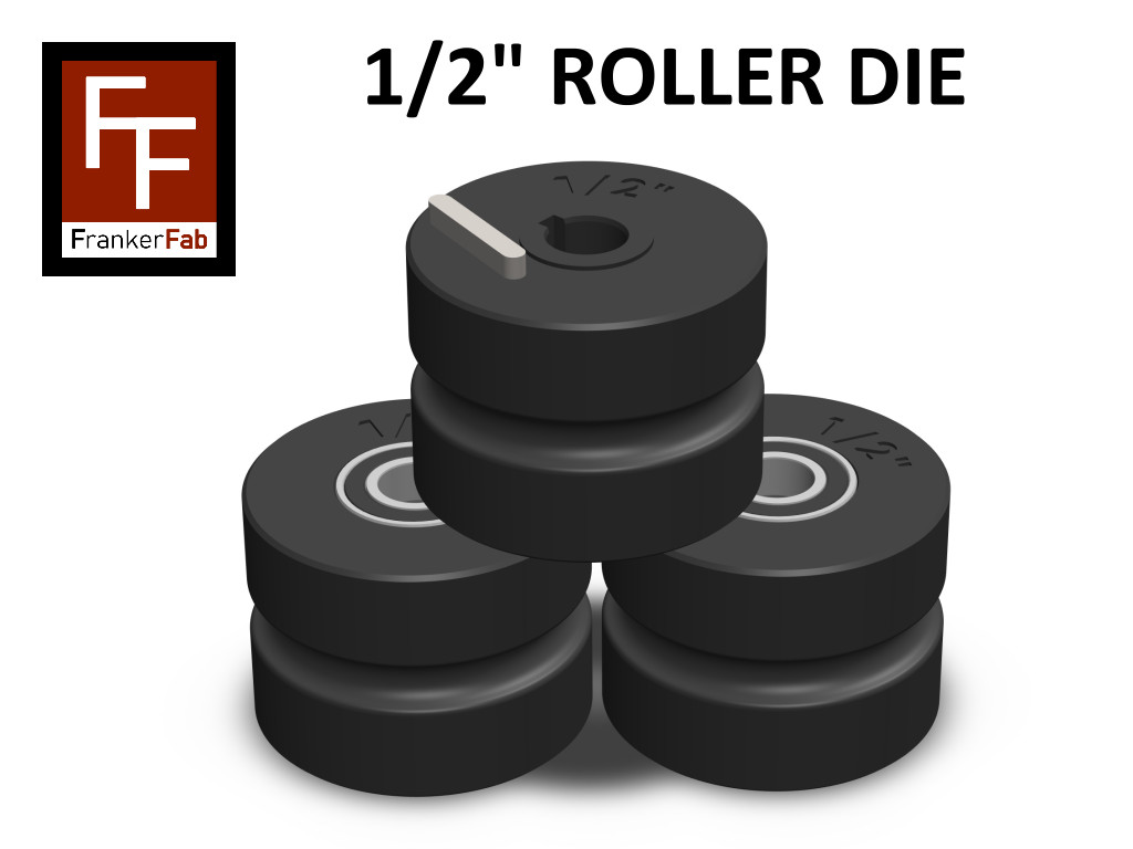 TR60 Tube Roller Dies, 1/2” Round Tubing for TR-60 Bender, Full Set