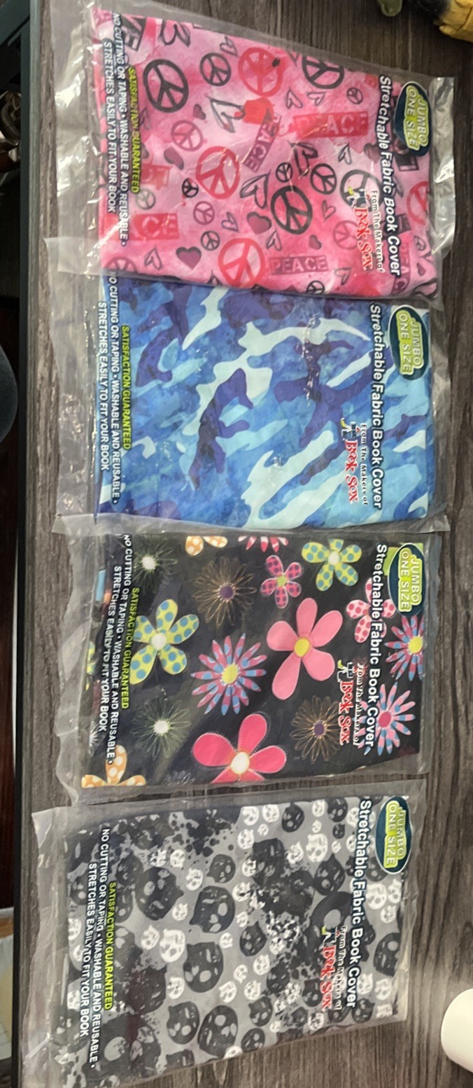 Vintage Y2K Book Sox Jumbo Stretchable Covers 4 Pack Deadstock New Pack