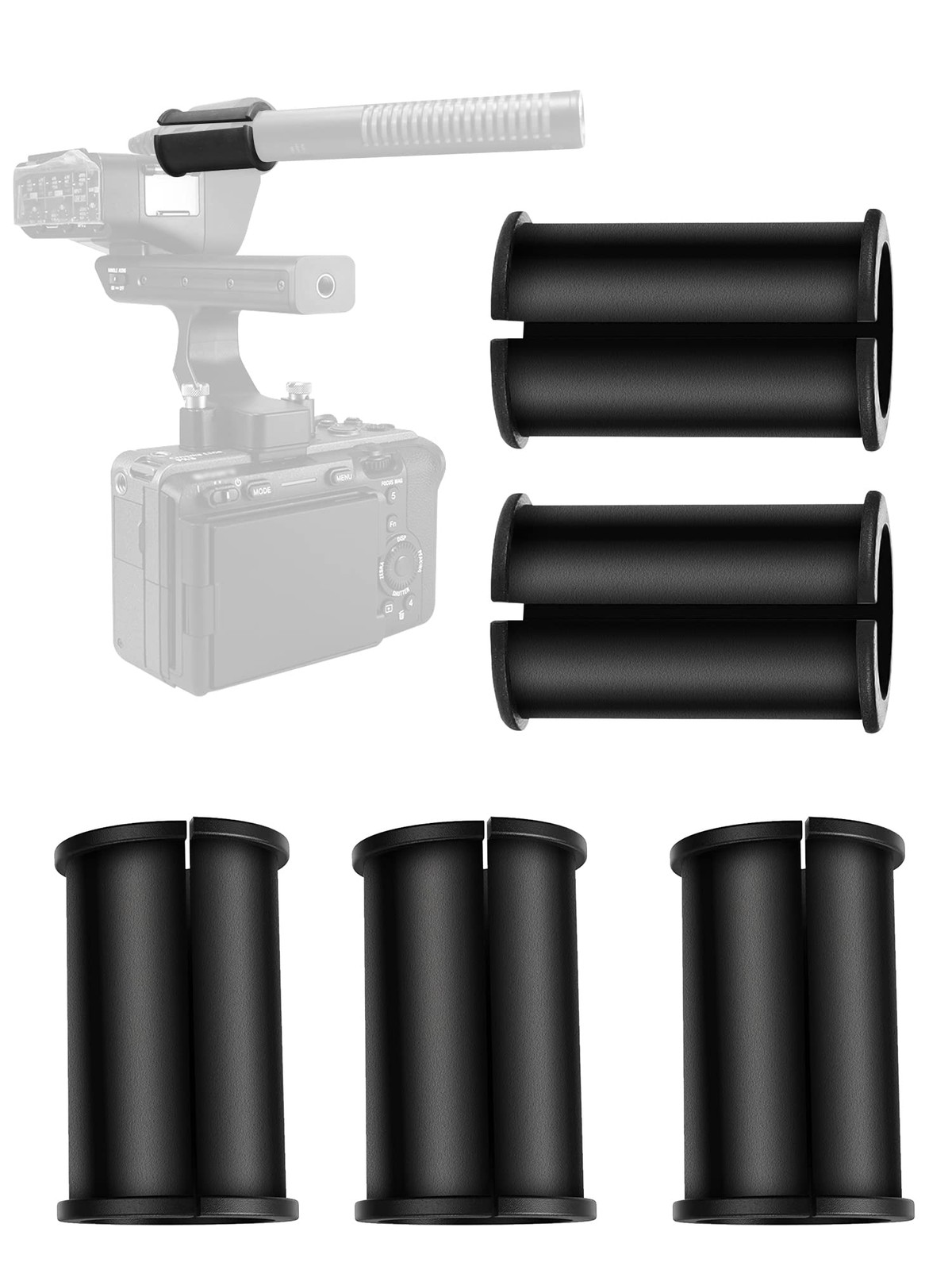 6 Pcs Microphone Shock Mount Spacer Tube Microphone Sleeve Washer with Sony C...