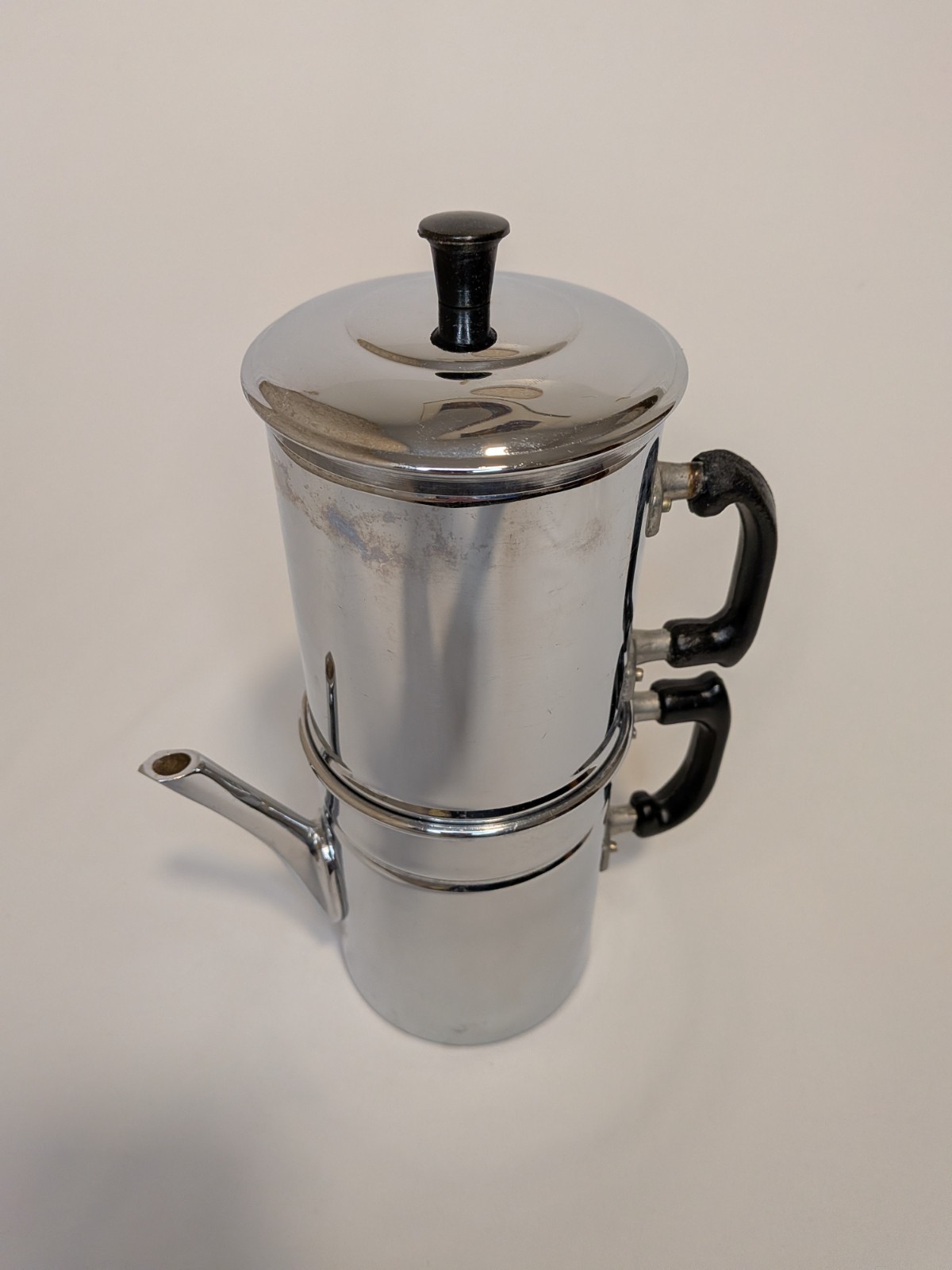 Vtg Italian Flip Drip Coffee Pot Espresso Maker Chrome Cuccumella Retro 10.25"