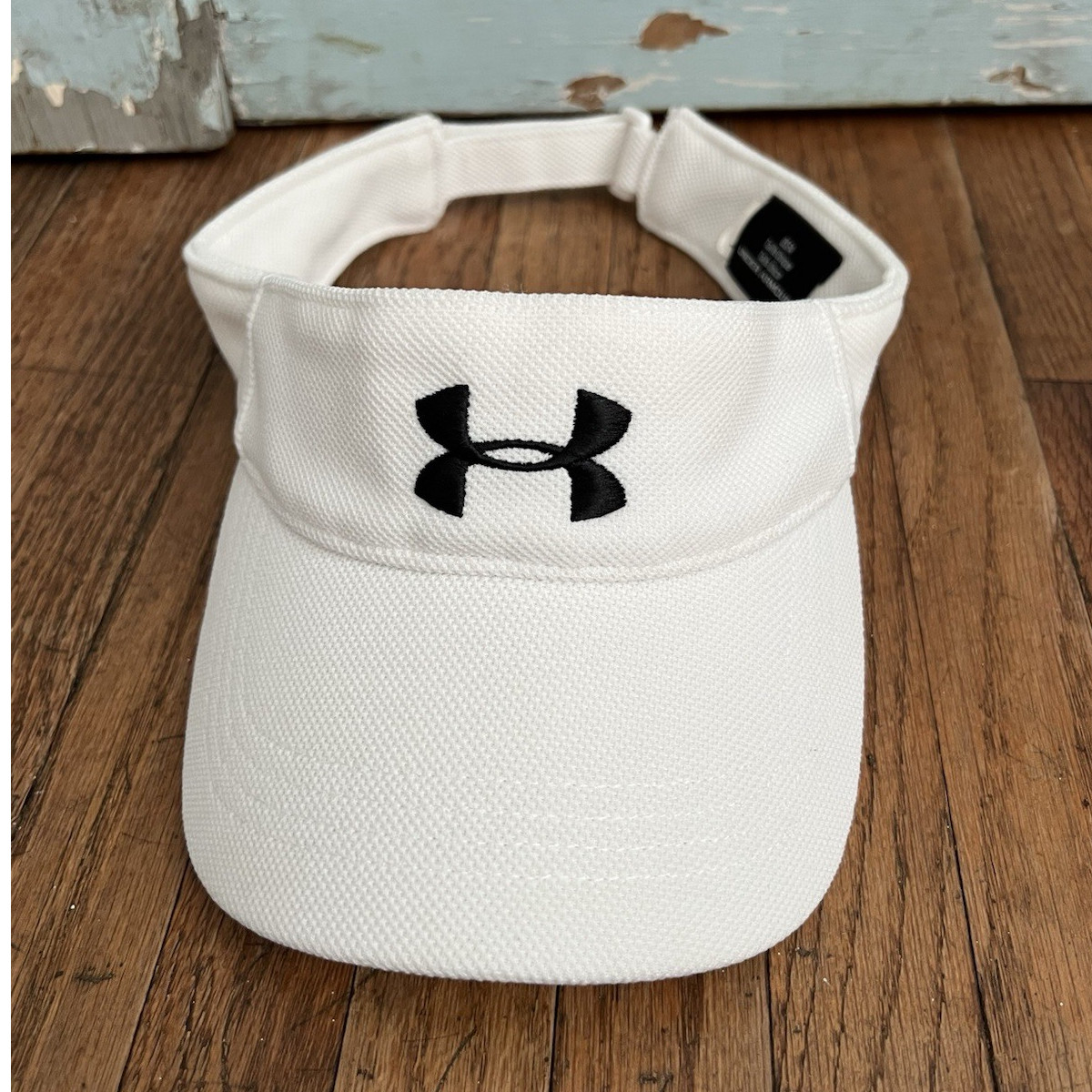 Under Armour White Adjustable One Size Golf Visor Polyester Lightweight Logo