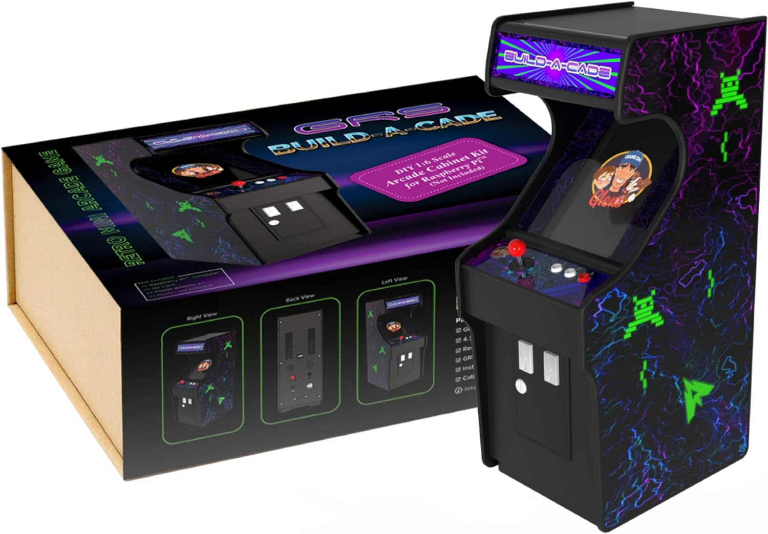 GRS Build-A-Cade | 1:6 Scale Arcade Cabinet Kit for Use with Raspberry Pi