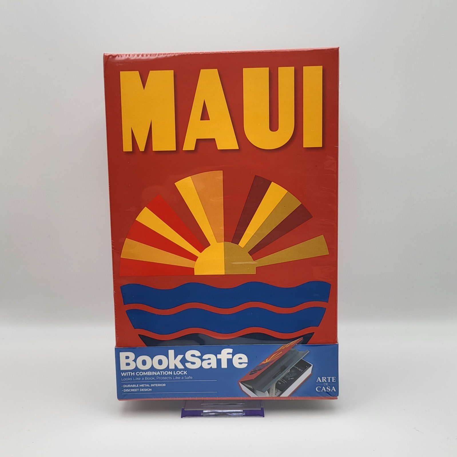 MAUI Book Safe with Combination Lock Discreet Storage & Design Looks Like a Book