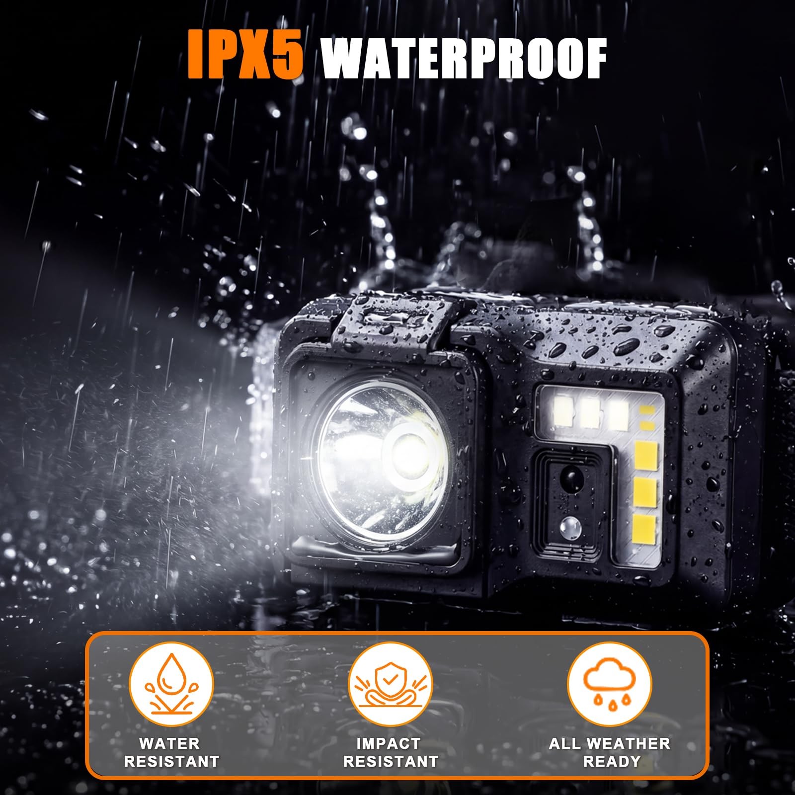 Led Headlamp Rechargeable, Super Bright Headlight Flashlight with Red Light