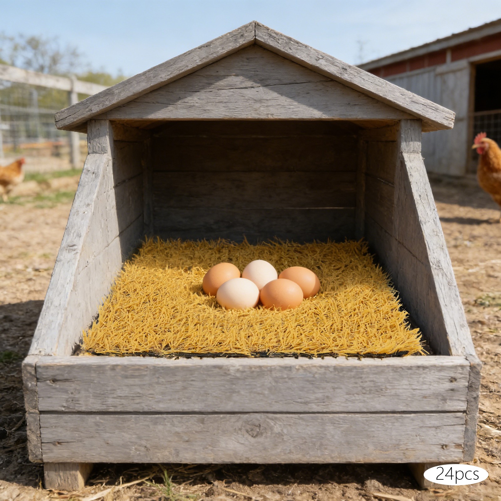 24 Pack Chicken Nesting Pads for Hens Fits Most Nesting Boxes Coop Nest Liners