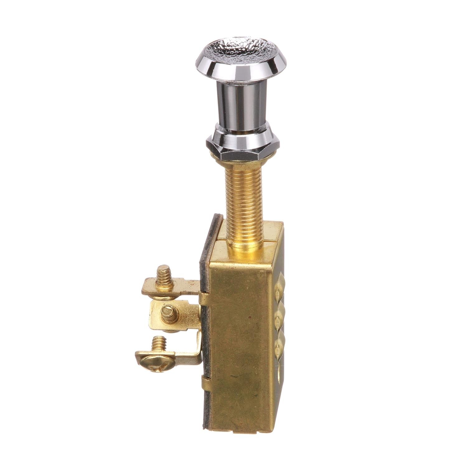 Marine 12V Brass Push/Pull Switch - Three-Position Control for Lighting