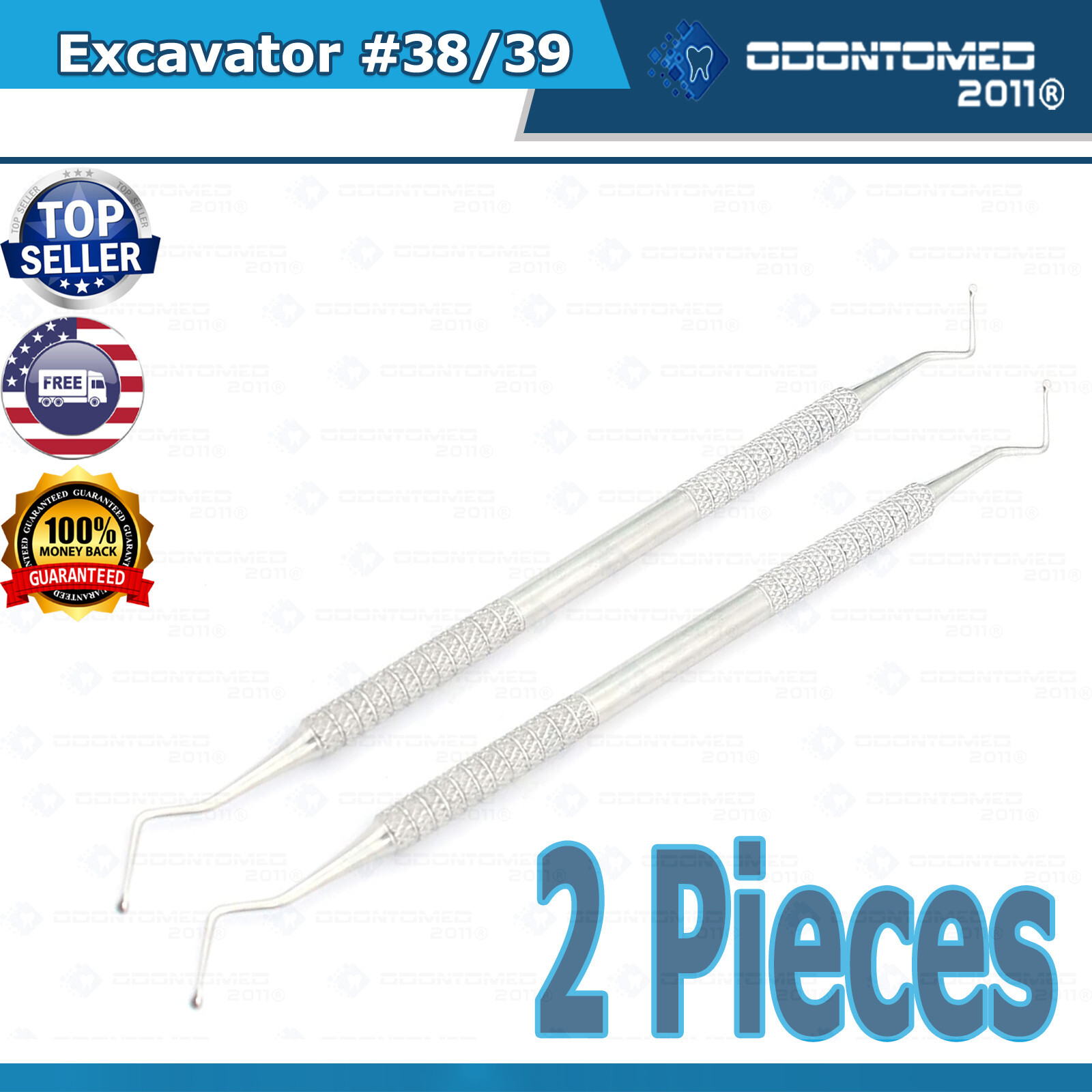 2 Pieces Remove Carious Dentin Excavator #38/39 Double Ended, Dental Instruments