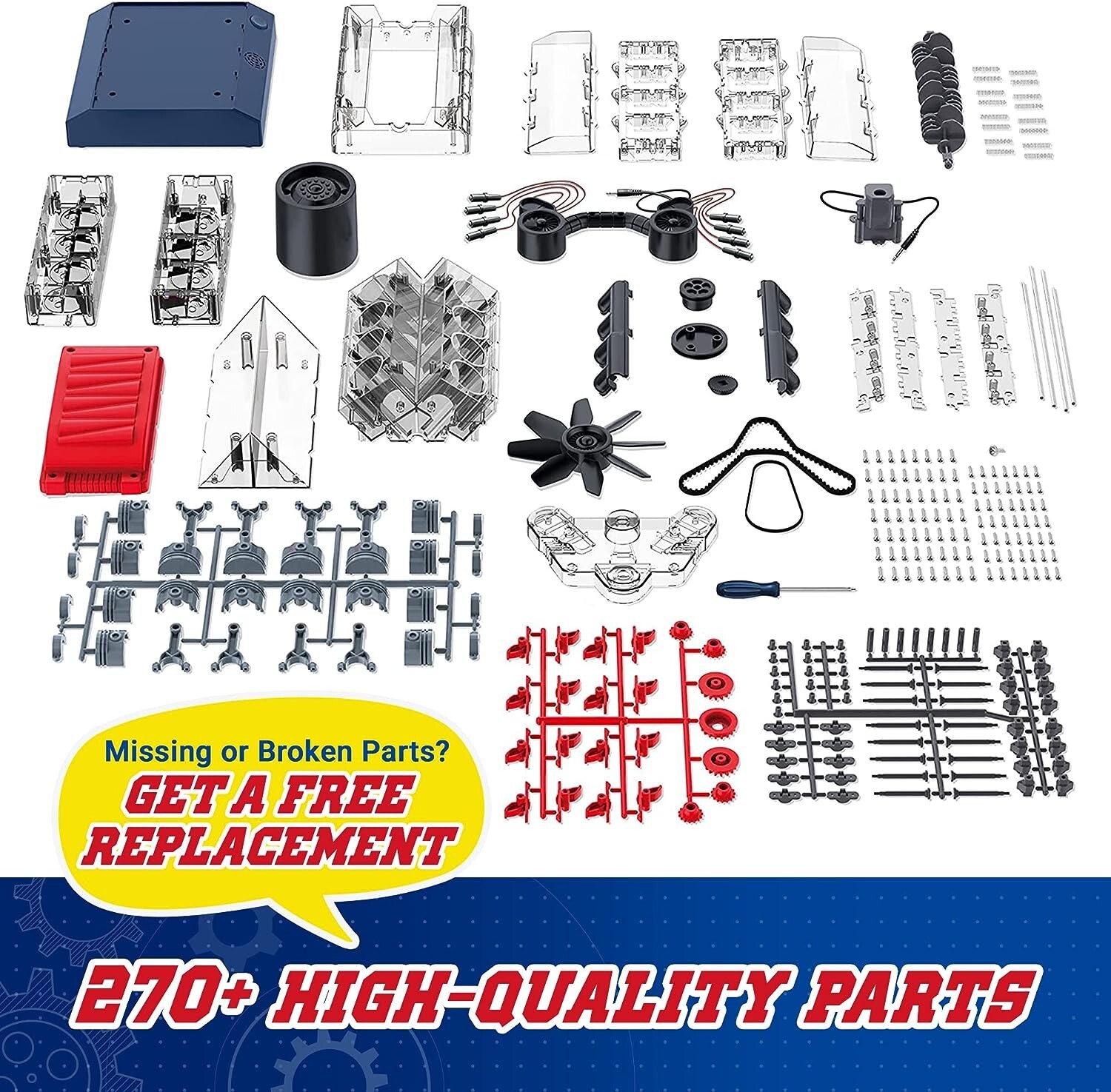 PLAYZ V8 COMBUSTION ENGINE WORKING MODEL 270 STEEM PARTS