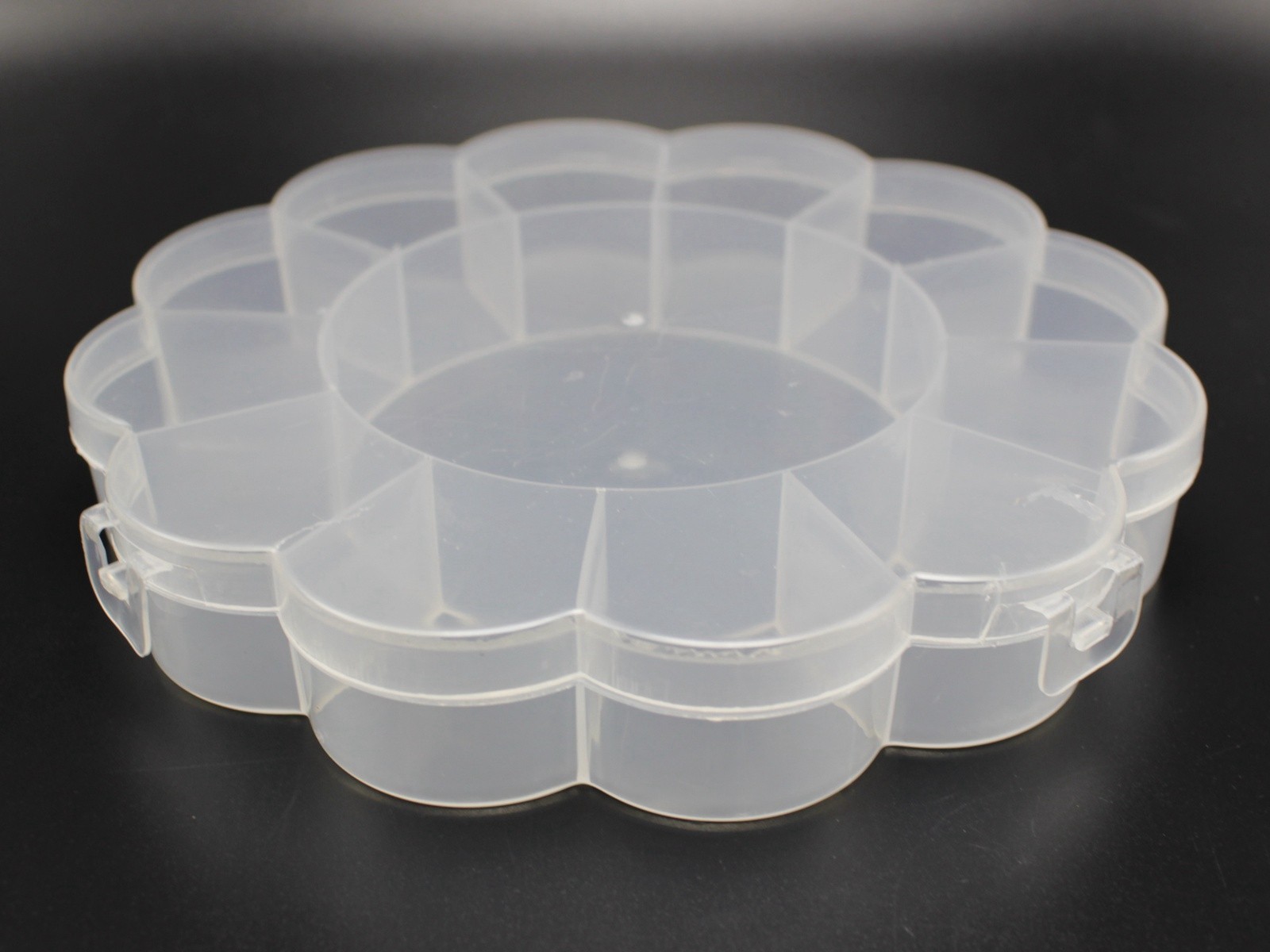 Clear Plastic Flower Box Case 13 compartments Beads Display Storage Container