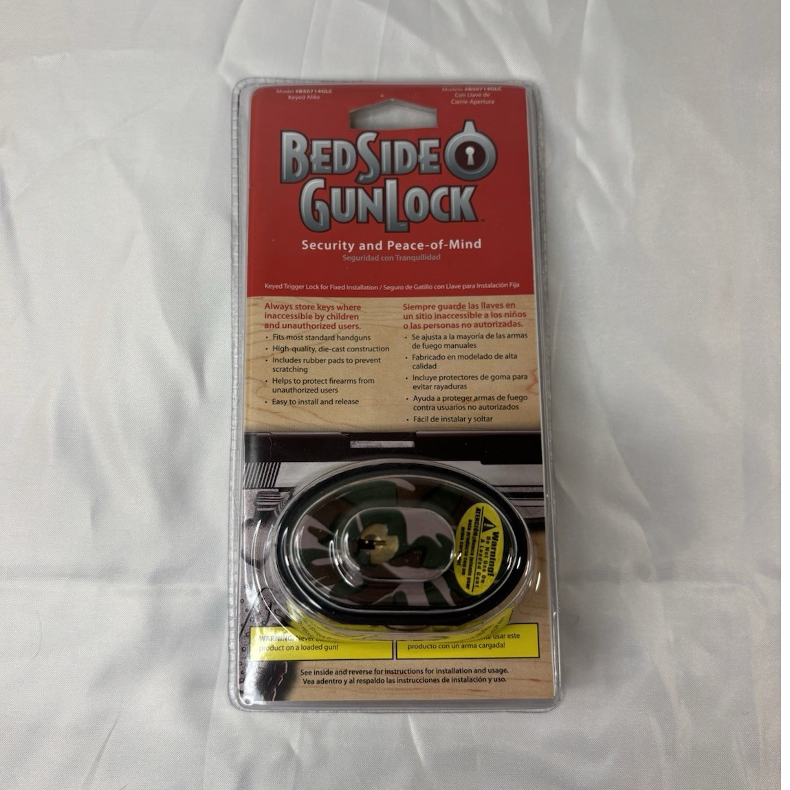 BedSide GunLock Keyed Trigger Lock for Handguns Brand New Sealed Pack