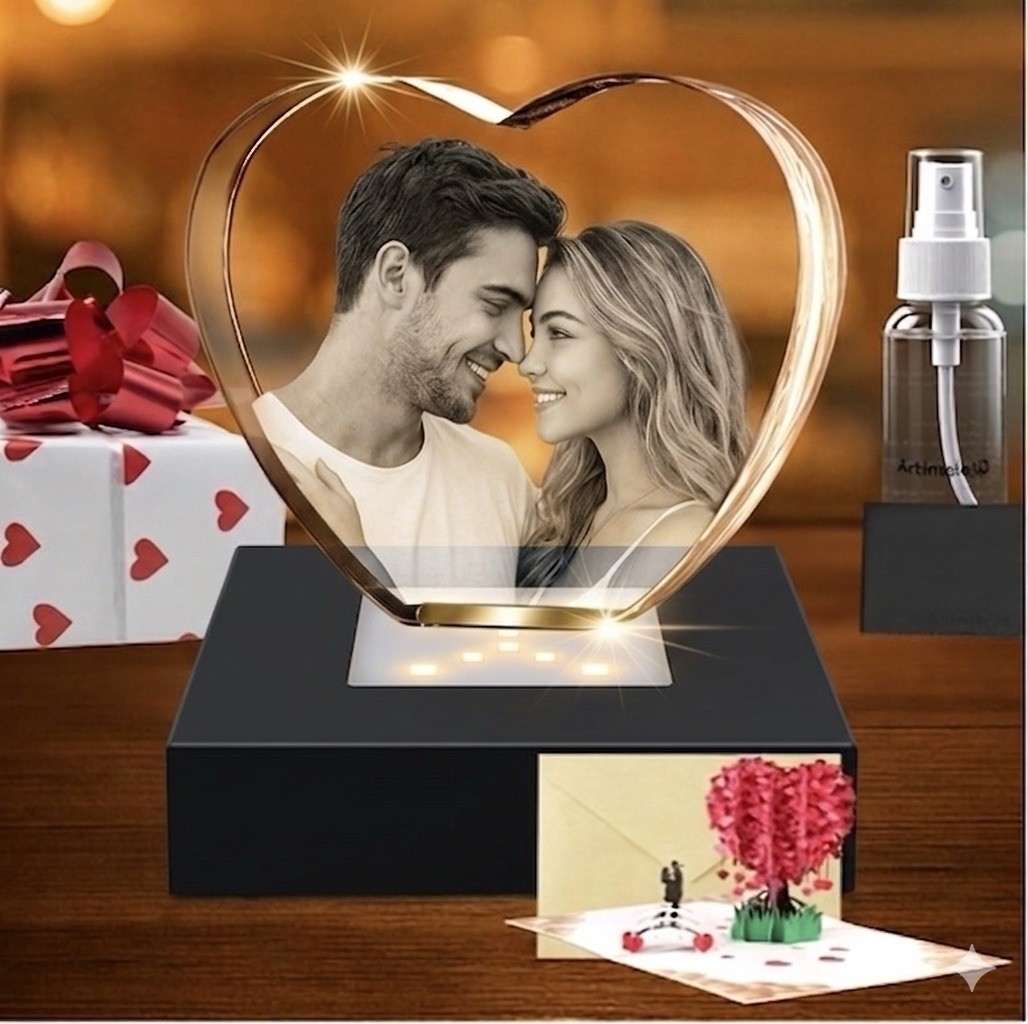LED Light Base for 3D Crystal, USB Display Stand Color Changing Square Black