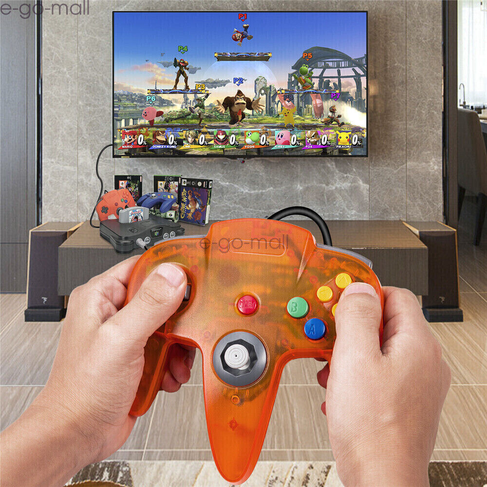 Wired N64 Controller Joystick Replacement For Nintendo 64 Console Clear Orange