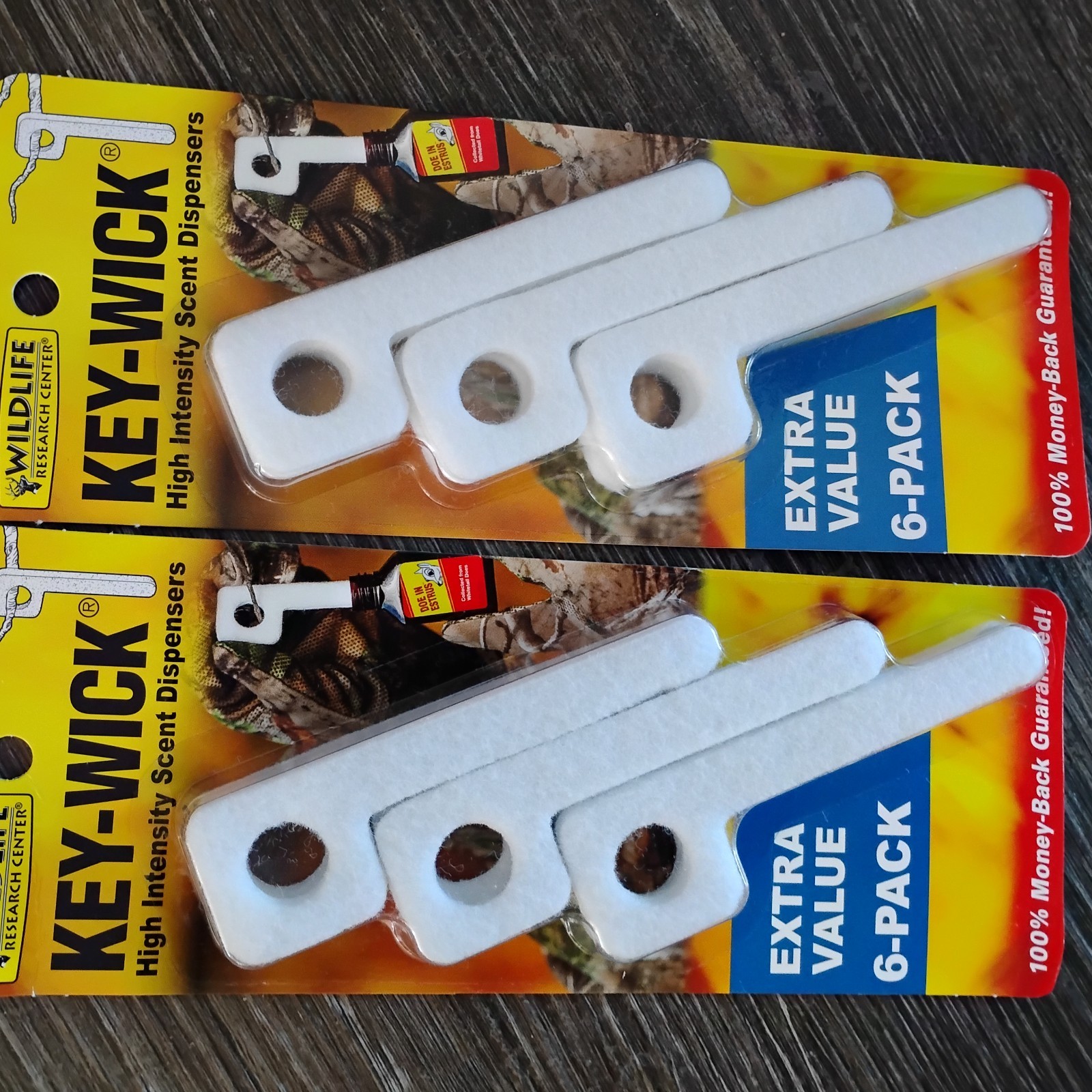 WILDLIFE Research Center KEY-WICK Lot of 2  6CT PKGS SCENT DISPENSERS - NEW Deer