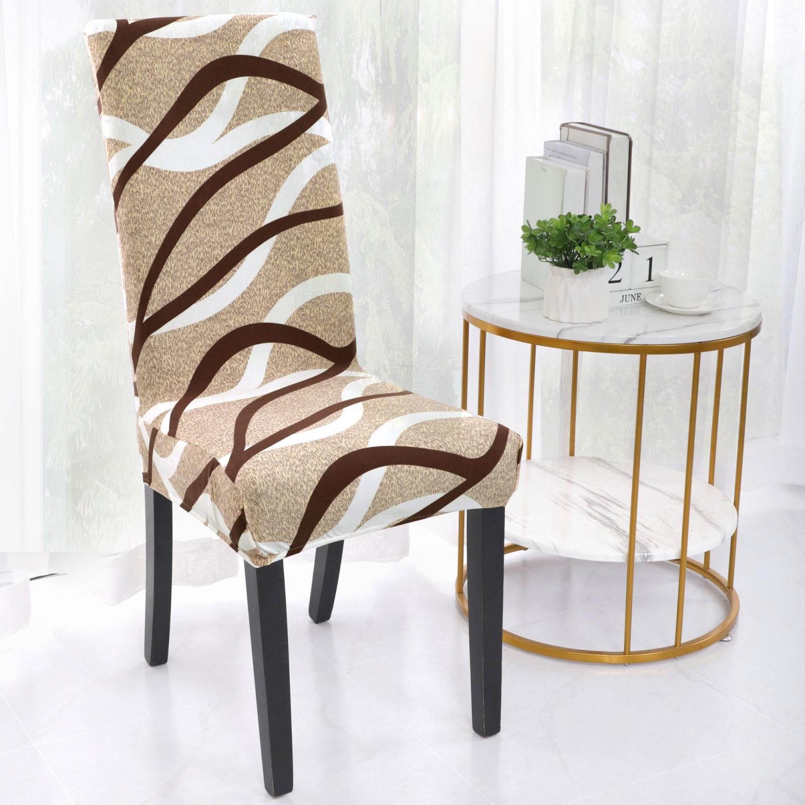 Dining Chair Cover Stretch Stool Slipcover Chair Protector (M,String Pattern)