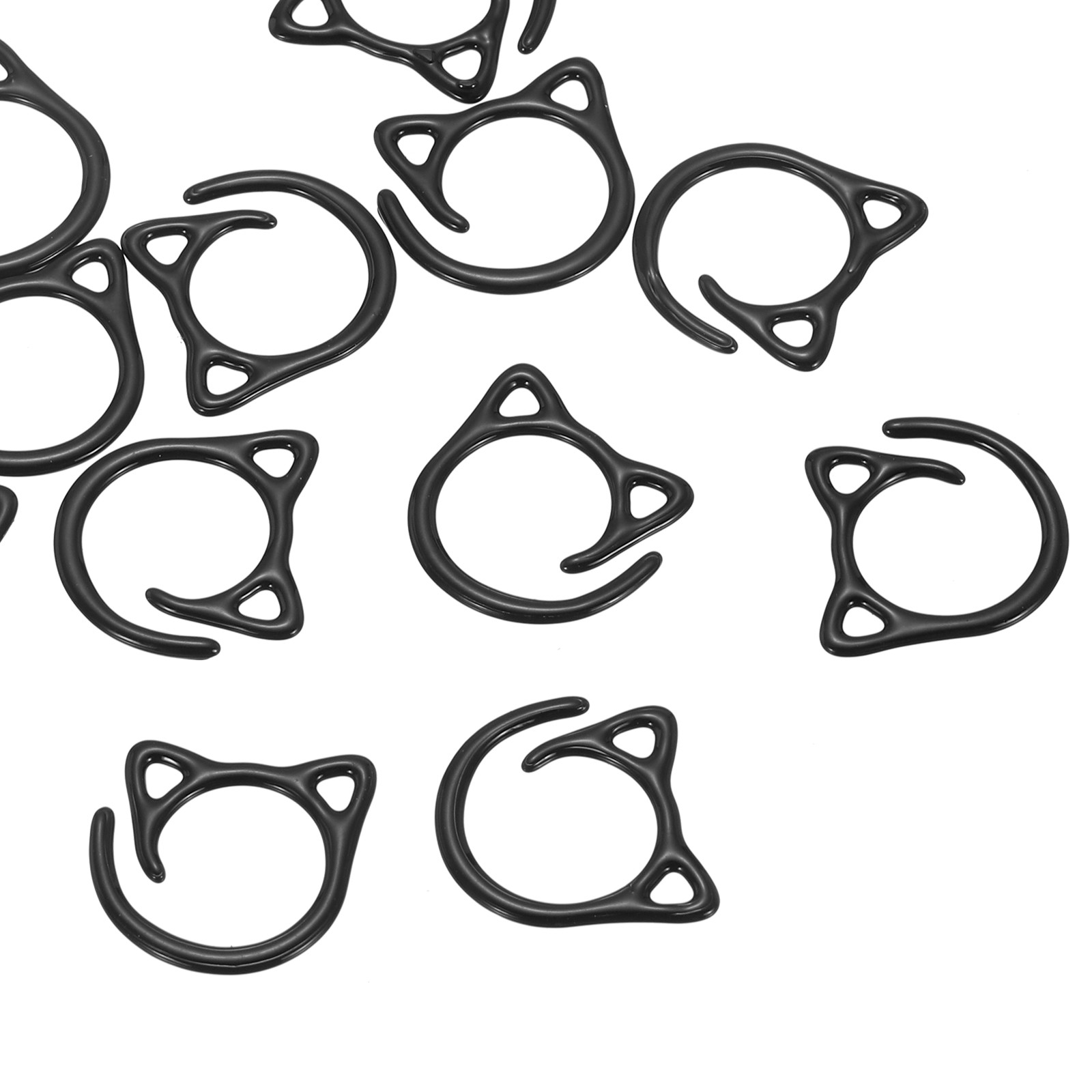 Cat Crochet Markers, 12 Pack Stitch Markers for Knitting, Black