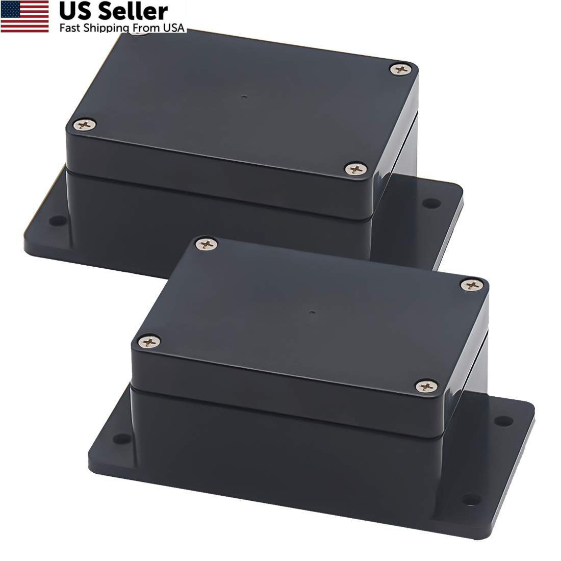 Zulkit Junction Box ABS Plastic 3.94" x 2.68" x 1.97"(Pack of 2), Black