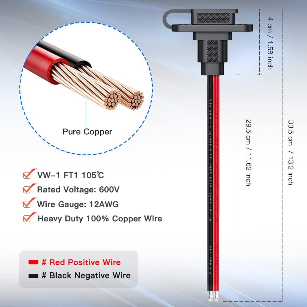 SAE Connector ELECTOP Rectangular SAE Power Socket Sidewall Port Weatherproof