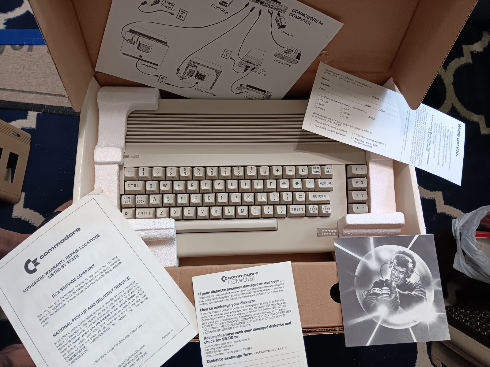 RECAPPED, CLEANED, TESTED, WORKING NTSC Commodore 64.