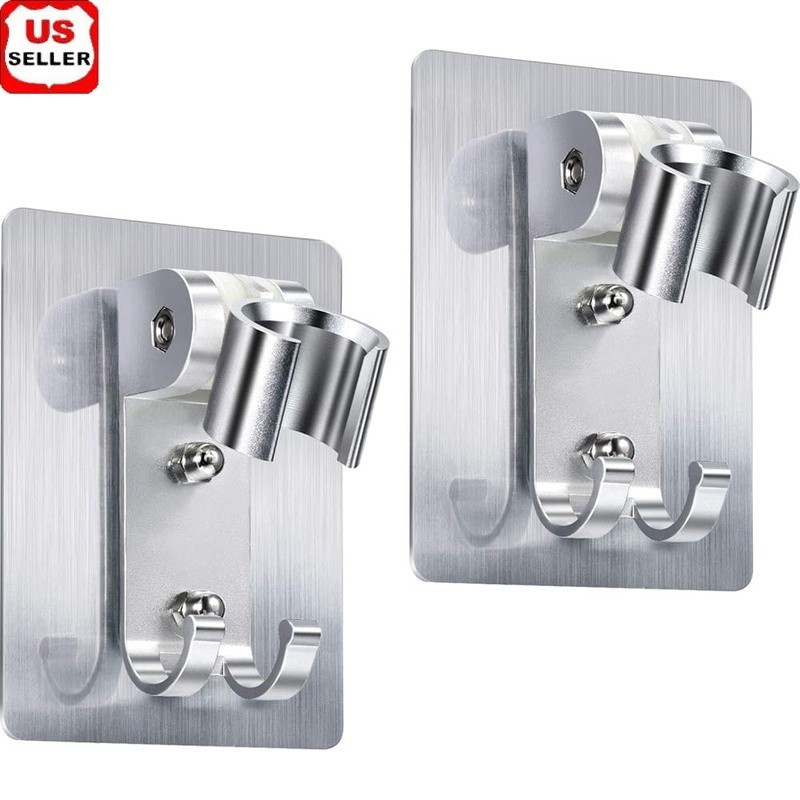 Shower Head Holder Bracket Adjustable Strong Adhesive Mount Easy Installation US