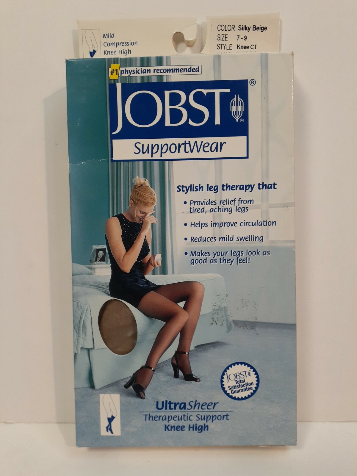 Jobst 119329 Knee CT Shoe 7-9 Silky Beige Mild 8-15 mmHg UltraSheer Supportwear