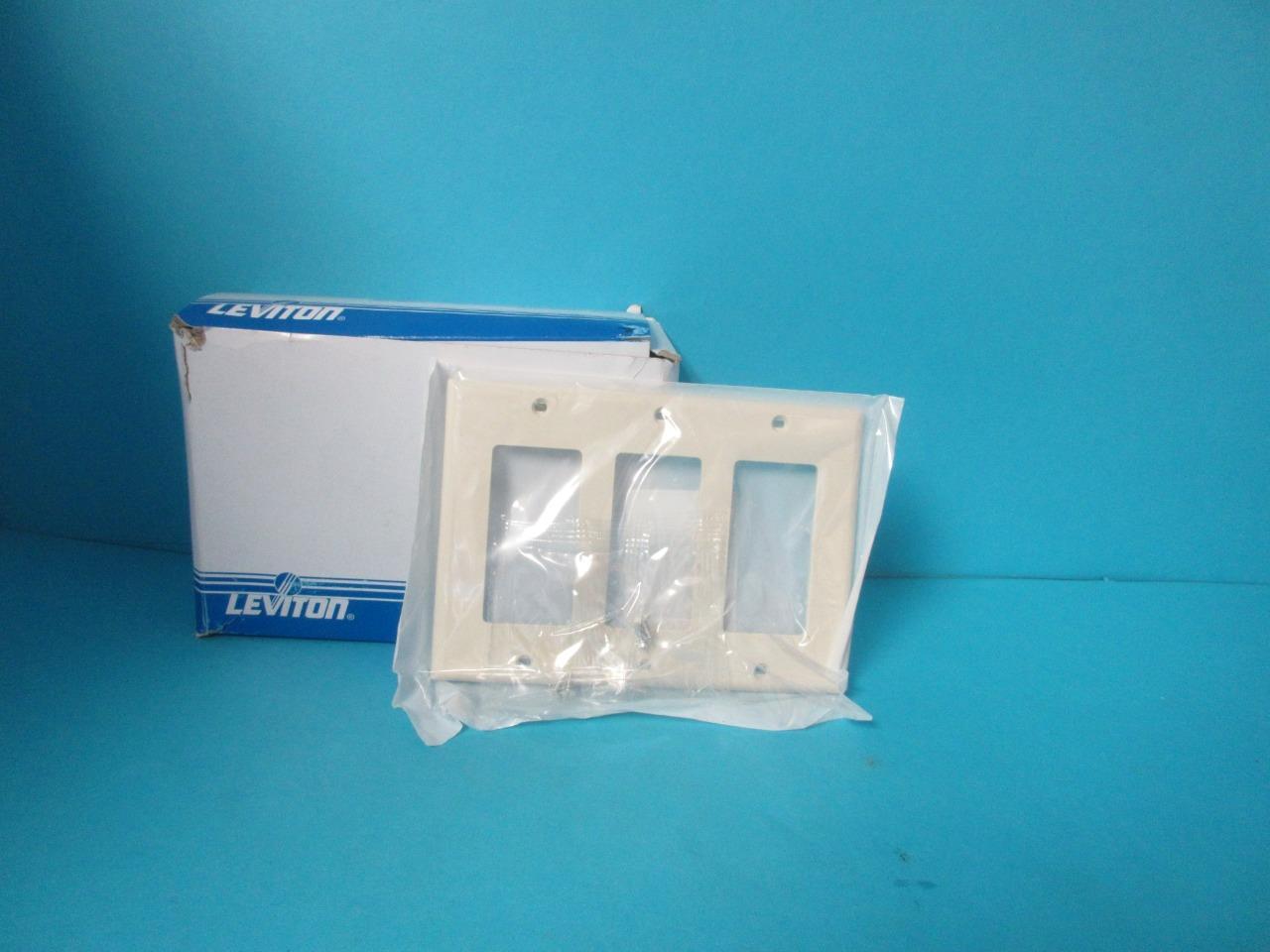 LOT OF 10 NEW LEVITON ALMOND 3G STD DECORA WALLPLATE THERMOPLASTIC 80411-NT