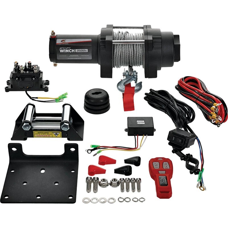 3500 LB All Balls Cable Winch/Mount Kit Polaris Ranger 500 Midsize 2017-2022