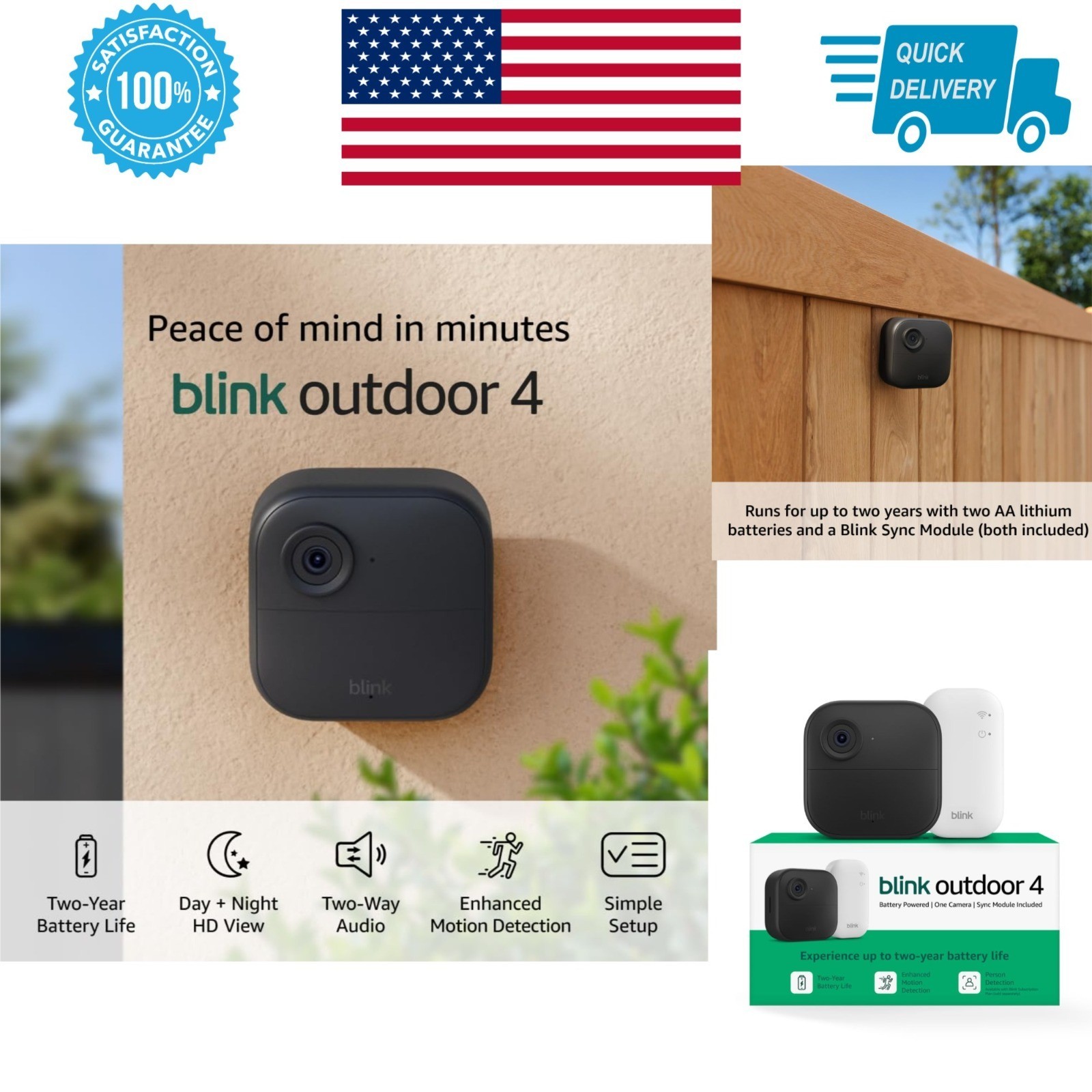 Blink Outdoor 4 Wireless Smart Security Camera System 1080p HD