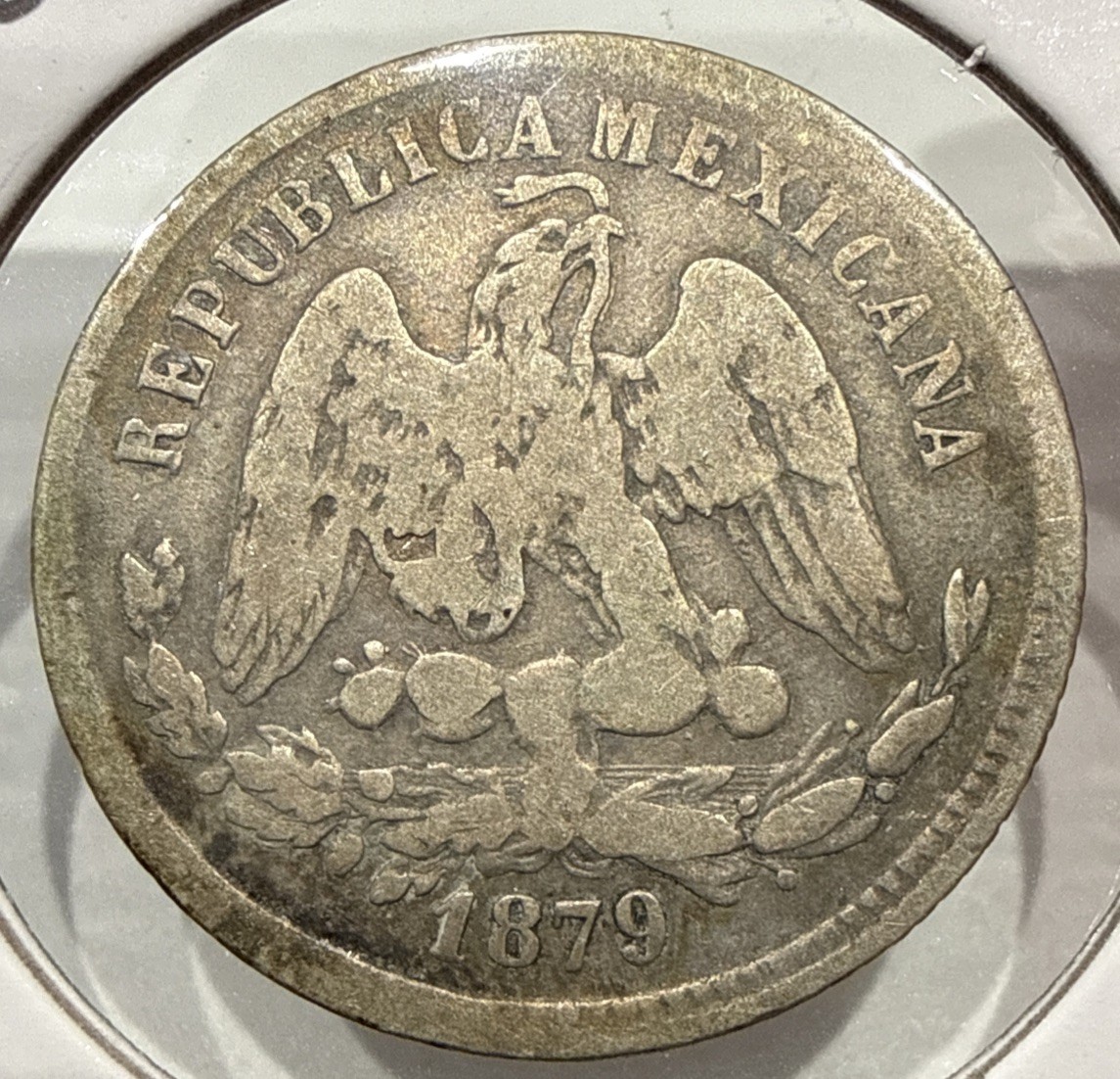 1879 Go 25 Centavos Mexico 25C Silver Coin - Guanajuato Mint - F Details (F78)