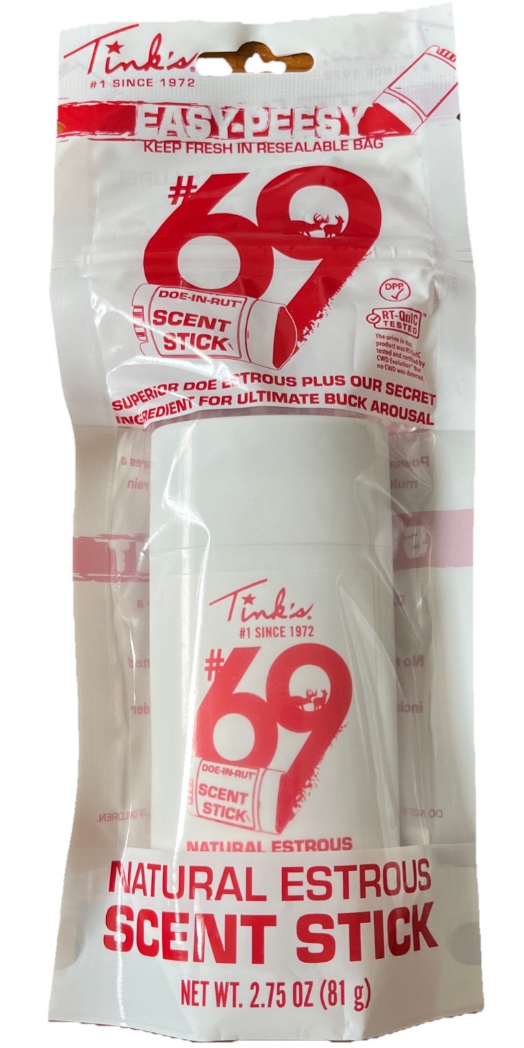 Tink's Natural Scent Stick #69 Doe-In-Rut 2.75 oz Wax Based Weatherproof Estrus