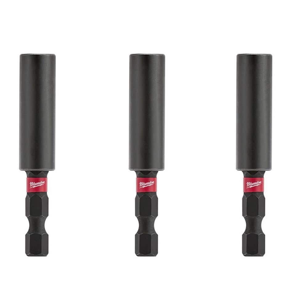 Impact Duty Compact Magnetic Bit Tip Holder Alloy76 Steel Heat Treated 3-Pack