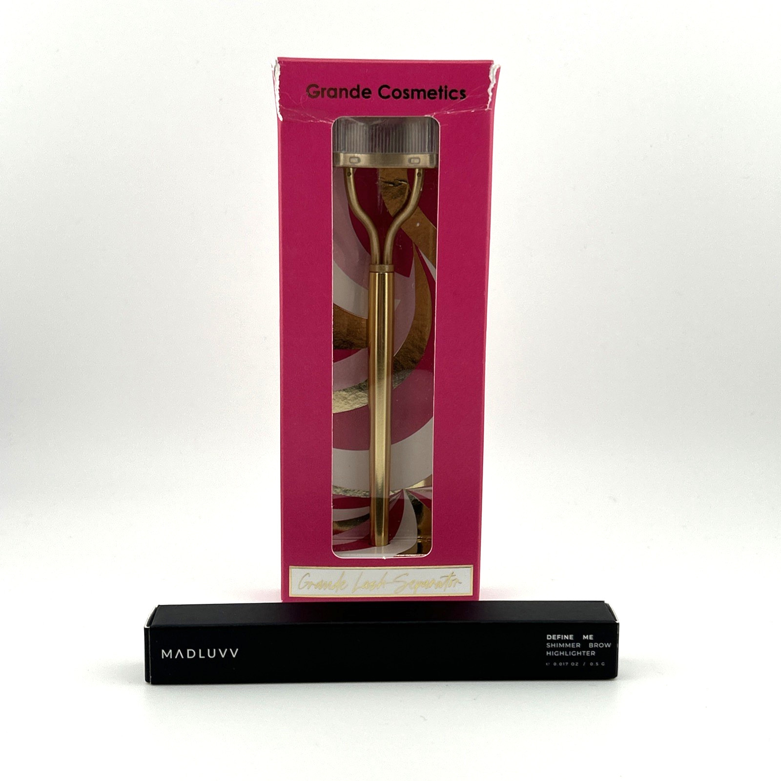 Grande Cosmetics + MADLUVV Eye Lash Separator & Shimmer Brow Highlighter Set New