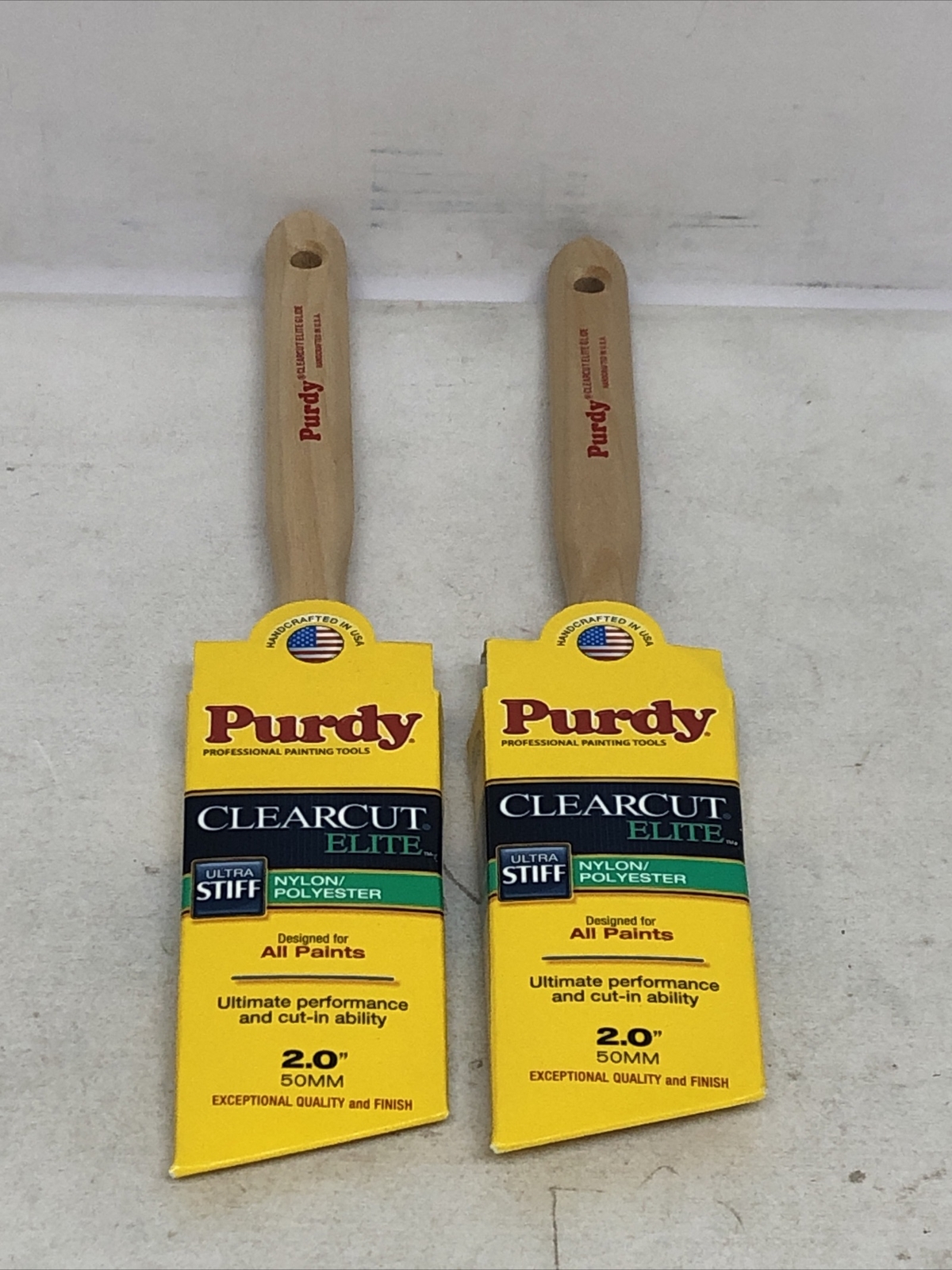 Lot Of (2) Purdy  Clearcut Elite Glide  2 in. Nylon Polyester  Trim Paint Brush