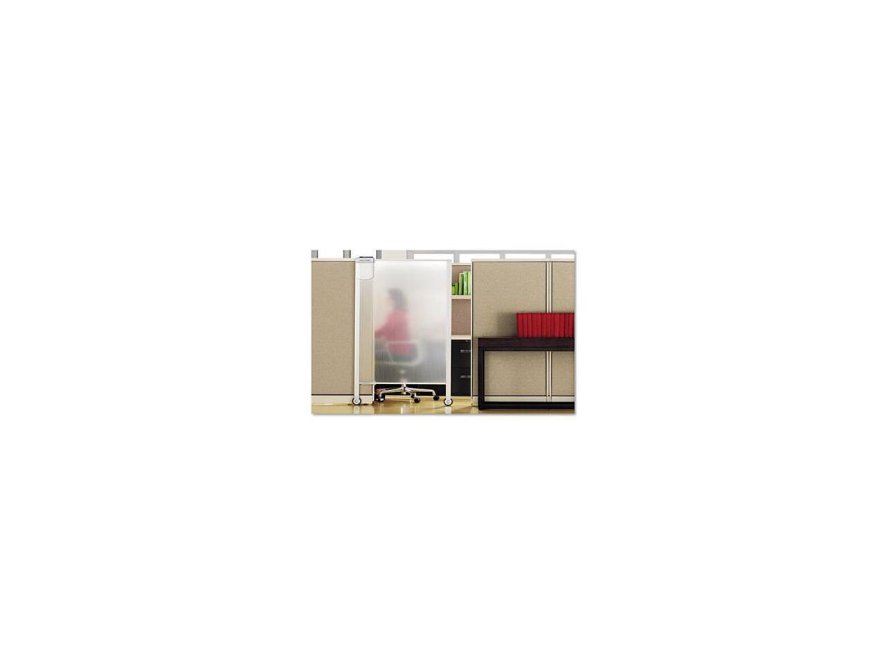 Quartet Premium Workstation Privacy Screen 38w x 64d Translucent Clear/Silver