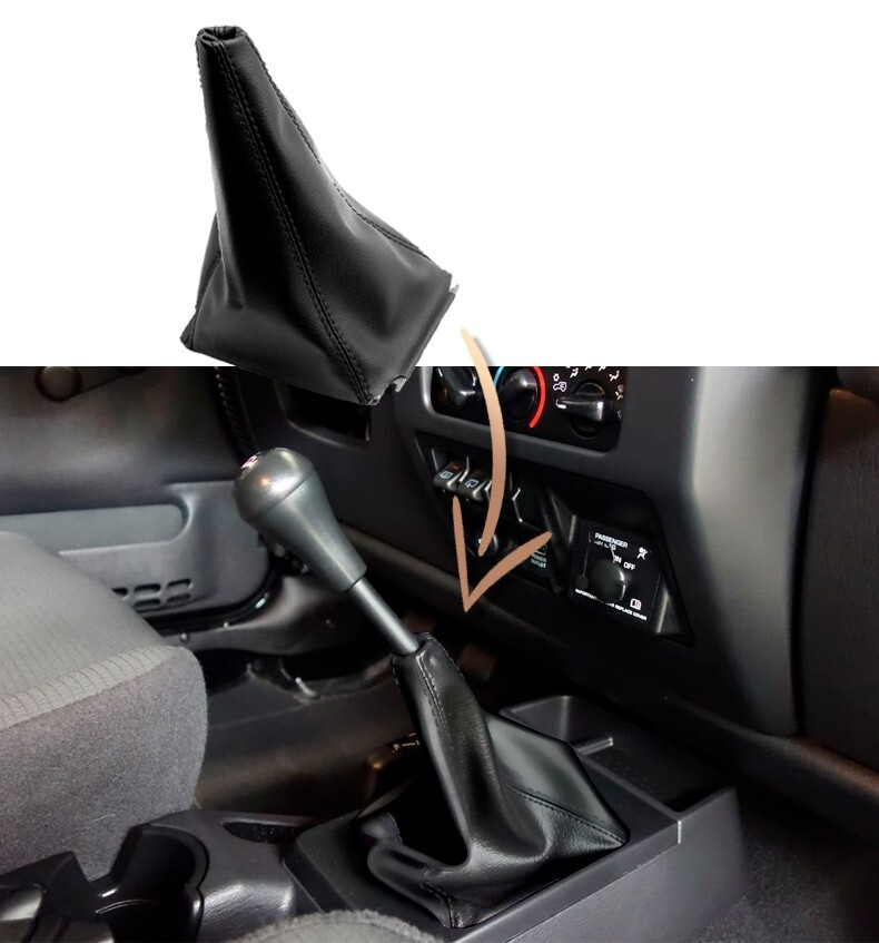 Manual Shift Boot Replacement Cover PVC Leather for Jeep Wrangler 03-06 Black