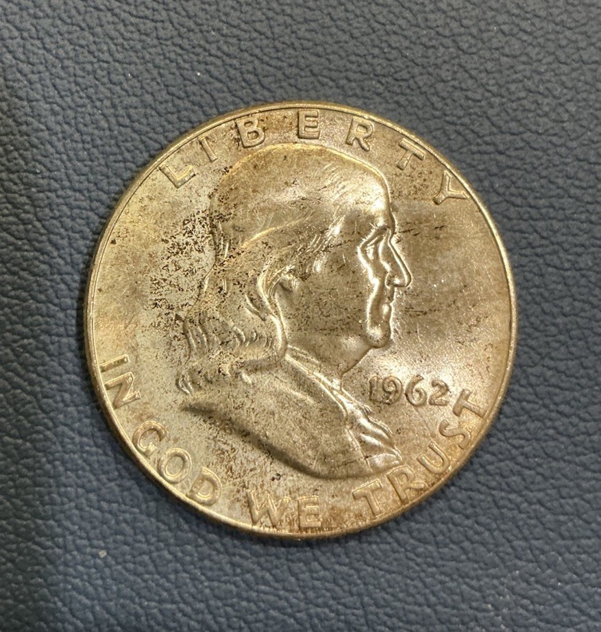 1962 50C Franklin Half Dollar - 90% Silver Half Dollar - Brilliant Uncirculated