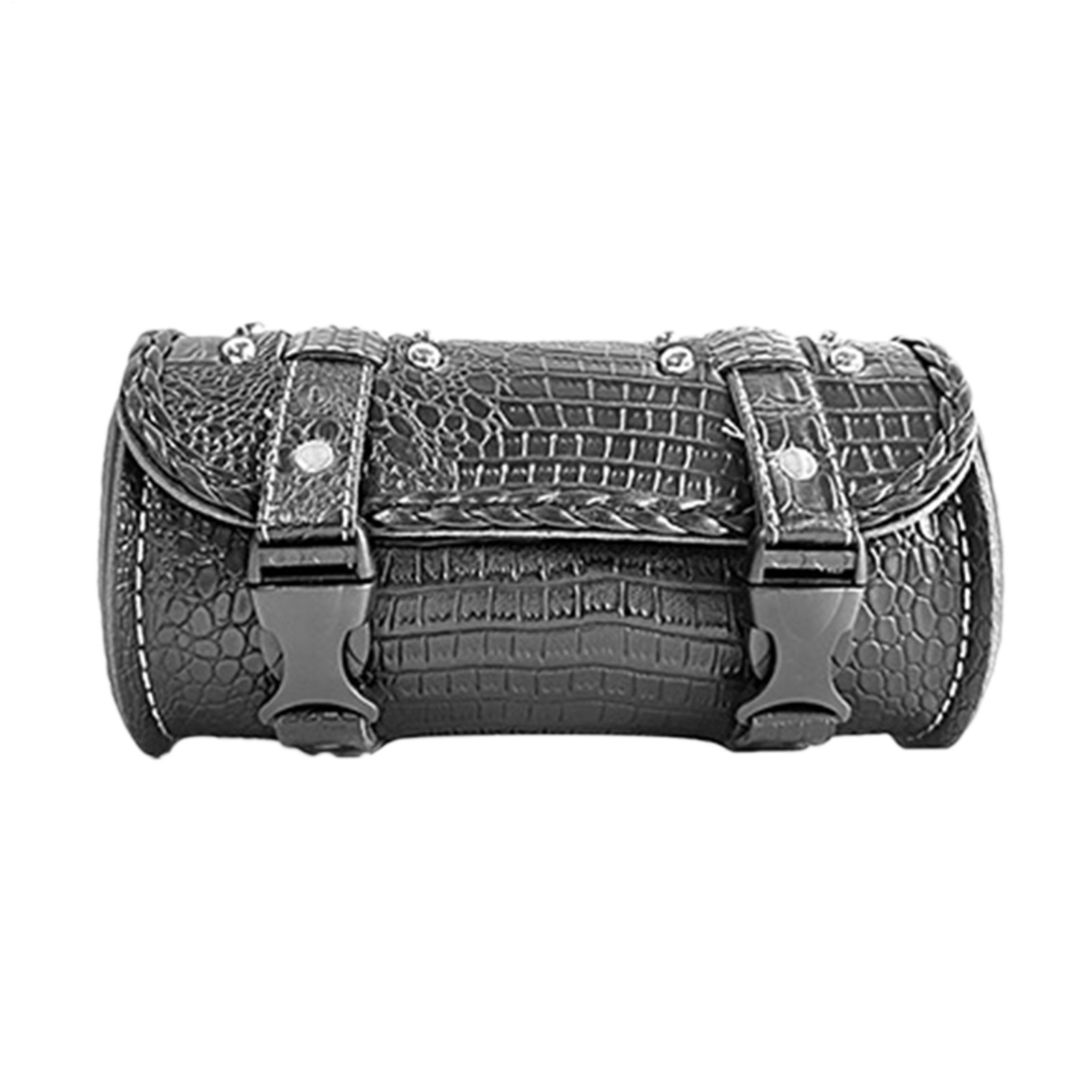 Handlebar Tool Bag PU Leather Motorcycle Front Fork Saddle Storage Pouch Luggage